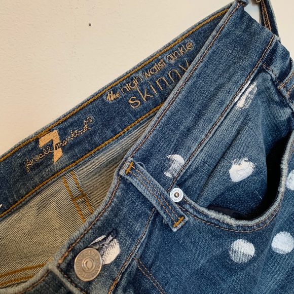 7 For All Mankind Polka Dot Painted Jeans - Picture 4 of 6